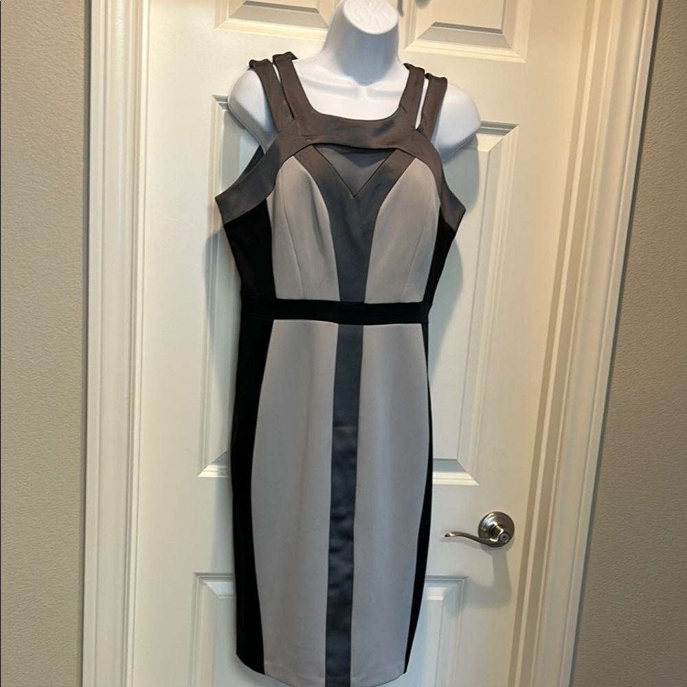 JAX Elegant Black and Gray Dress